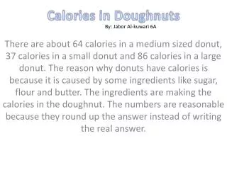 Calories in Doughnuts