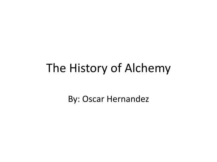 the history of alchemy