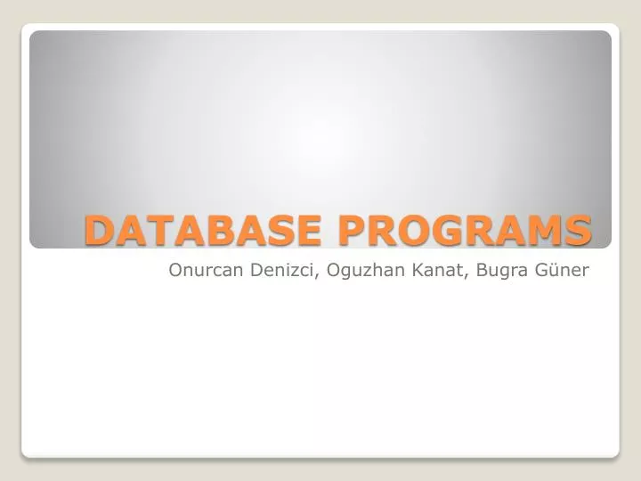 database programs
