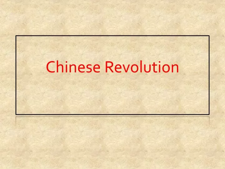 chinese revolution