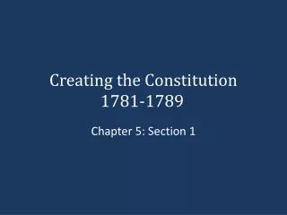 Creating the Constitution 1781-1789