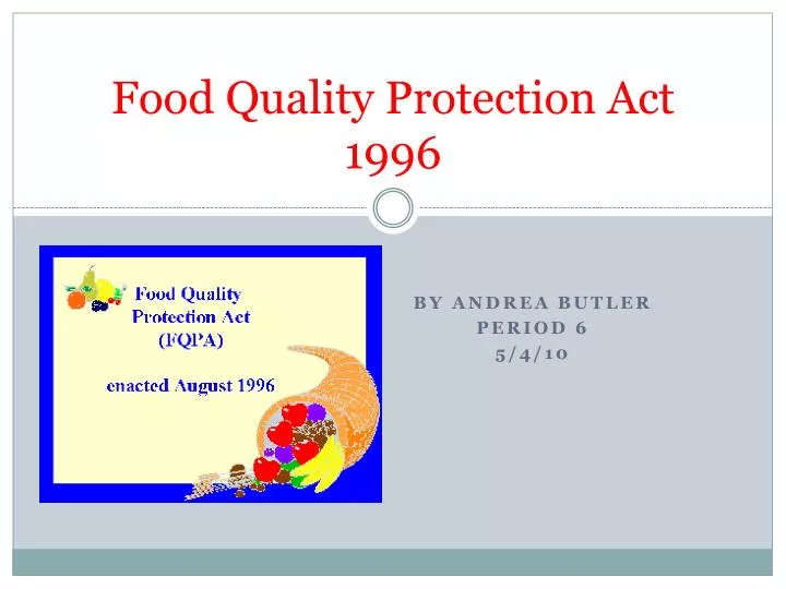 food quality protection act 1996