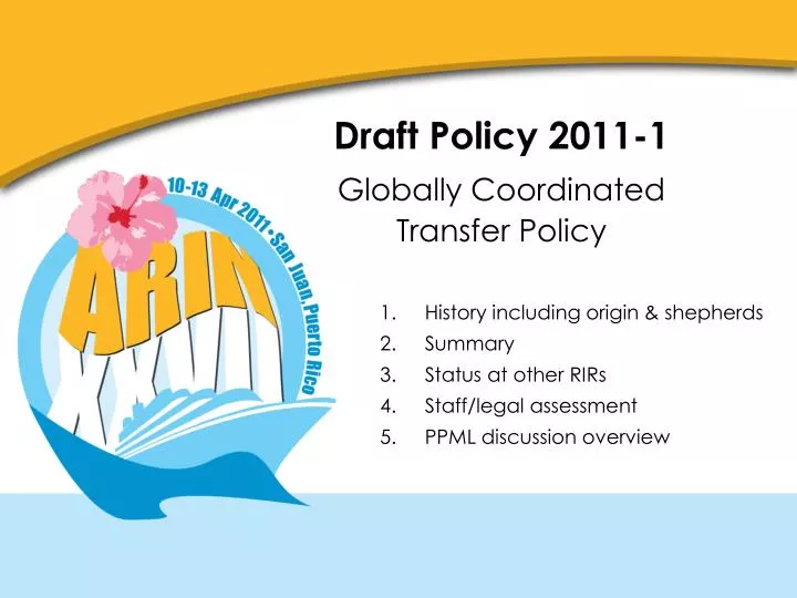 draft policy 2011 1 globally coordinated transfer policy