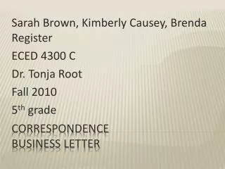 Correspondence Business letter