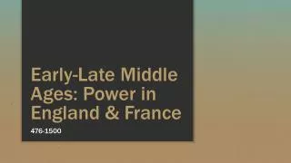 Early-Late Middle Ages: Power in England &amp; France