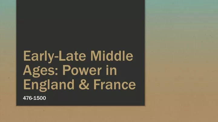 early late middle ages power in england france