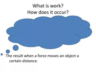 What is work? How does it occur?