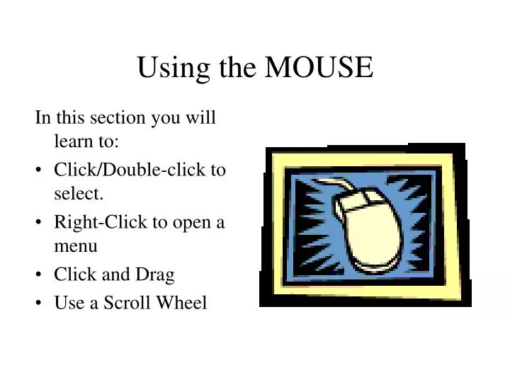 using the mouse