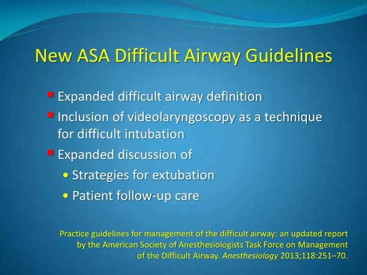 new asa difficult airway guidelines