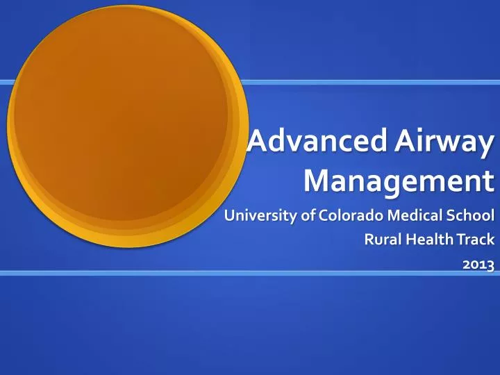 advanced airway management