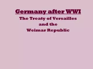 Germany after WWI