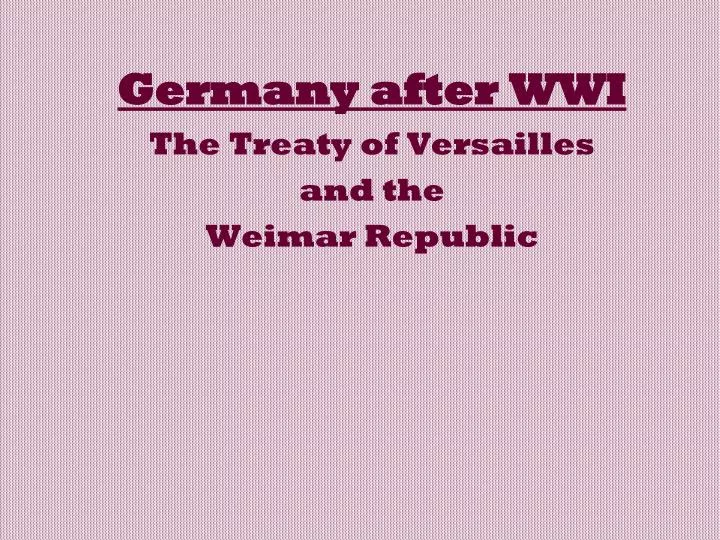 germany after wwi