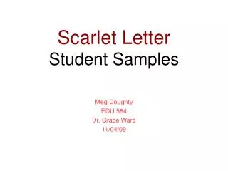 Scarlet Letter Student Samples