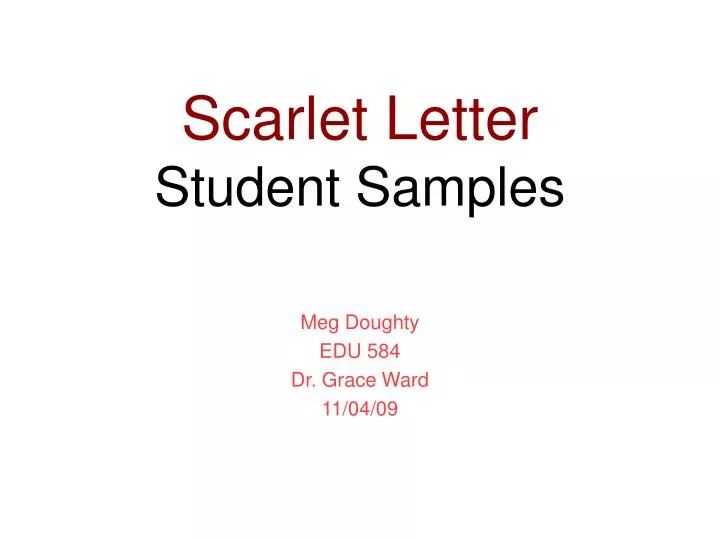 scarlet letter student samples