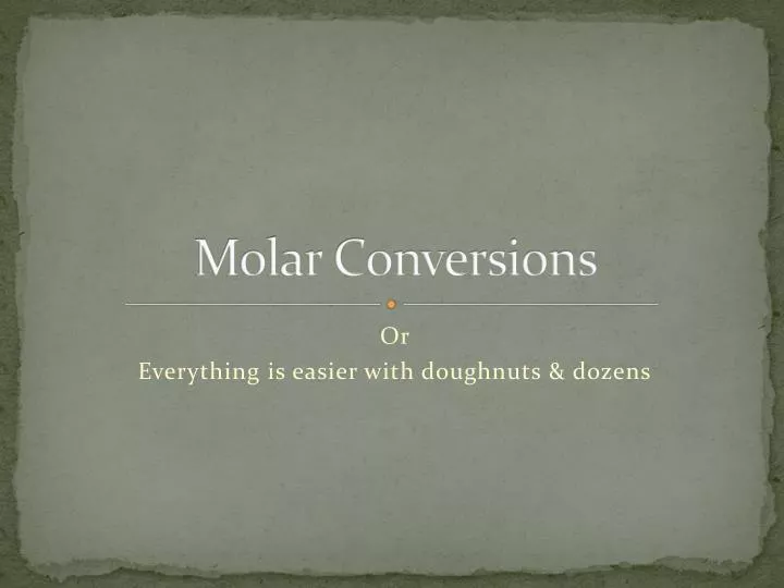 molar conversions