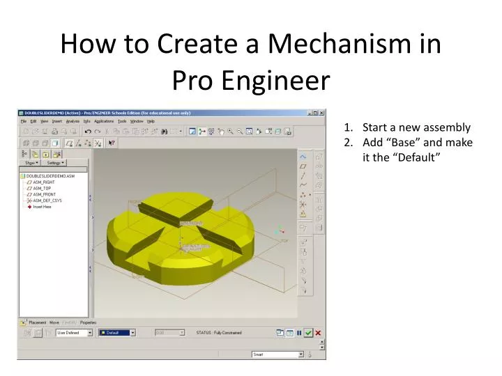 how to create a mechanism in pro engineer