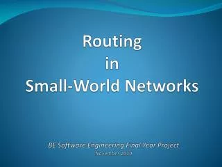 Routing in Small-World Networks