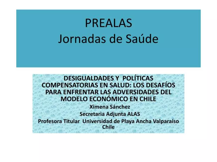 prealas jornadas de sa de