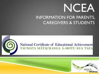 NCEA Information for parents, caregivers &amp; students