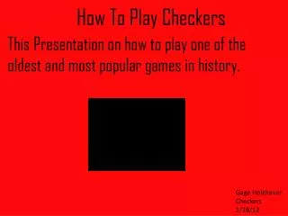 How To Play Checkers
