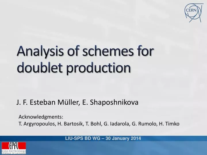 analysis of schemes for doublet production