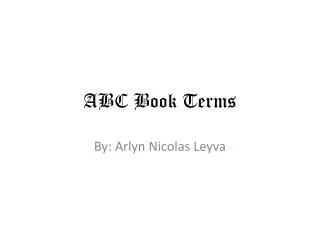 ABC Book Terms