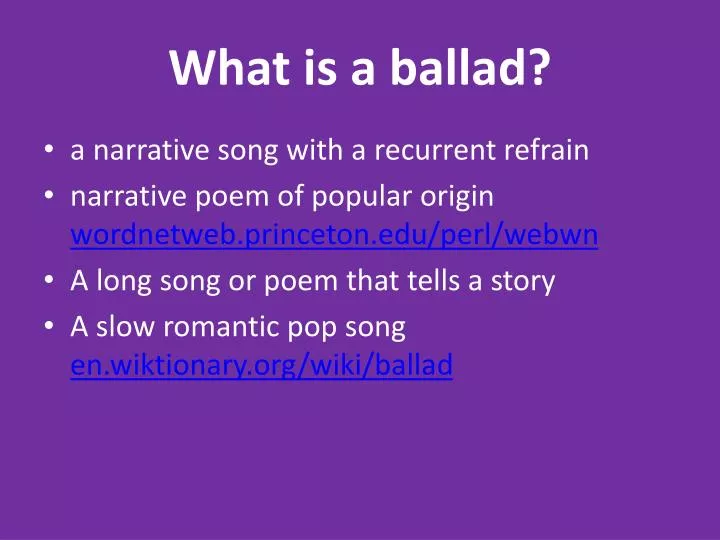 what is a ballad