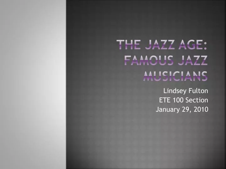 the jazz age famous jazz musicians