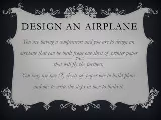 Design an Airplane