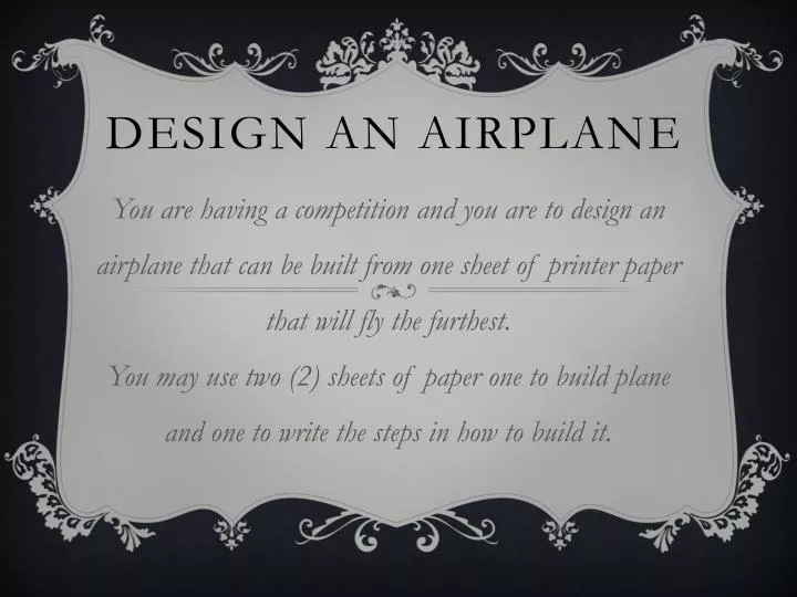 design an airplane