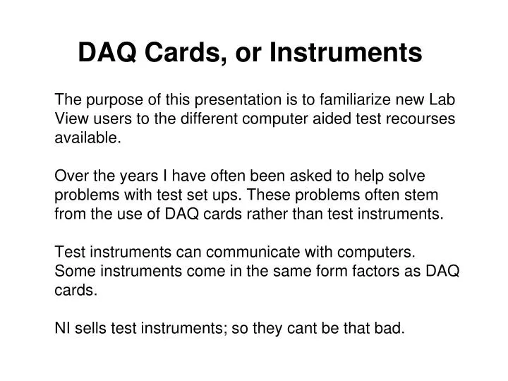daq cards or instruments