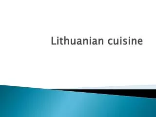 Lithuanian cuisine