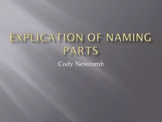 Explication of Naming Parts