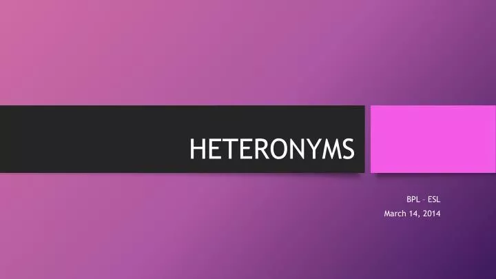 heteronyms