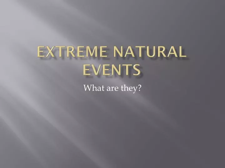 extreme natural events