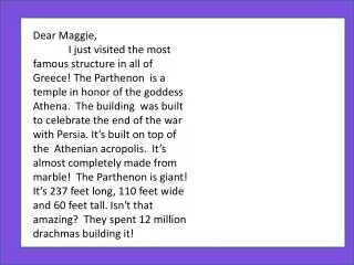 Dear Maggie,