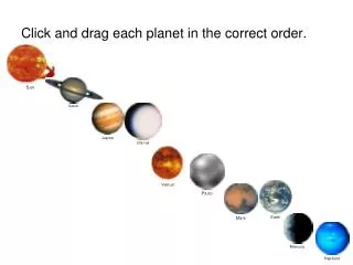 Click and drag each planet in the correct order.
