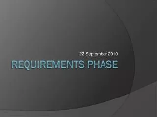 requirements phase