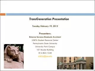 TransGeneration Presentation