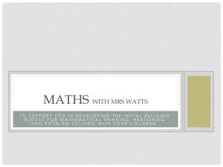 Maths with Mrs Watts
