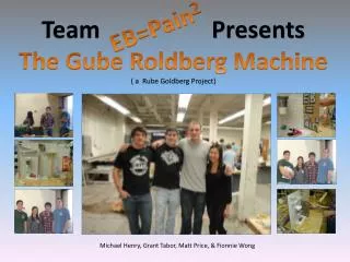 Team Presents The Gube Roldberg Machine ( a Rube Goldberg Project)