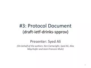 3 protocol document draft ietf drinks spprov