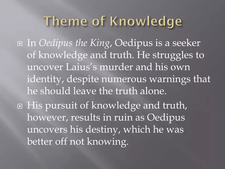 theme of knowledge