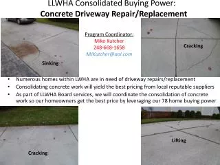 LLWHA Consolidated Buying Power: Concrete Driveway Repair/Replacement