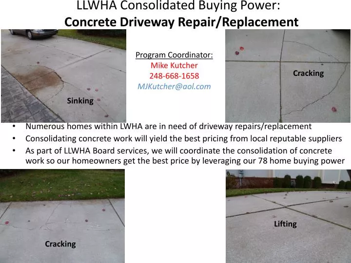 llwha consolidated buying power concrete driveway repair replacement
