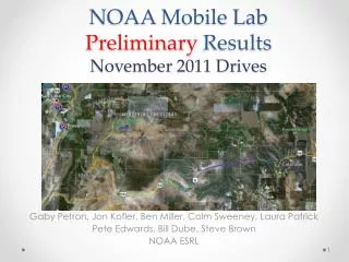 NOAA Mobile Lab Preliminary Results November 2011 Drives