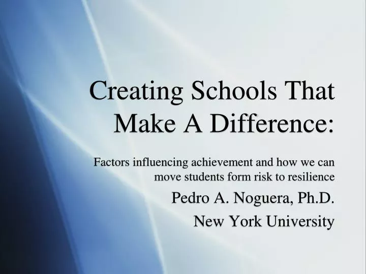 creating schools that make a difference