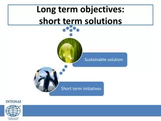 Long term objectives : short term solutions