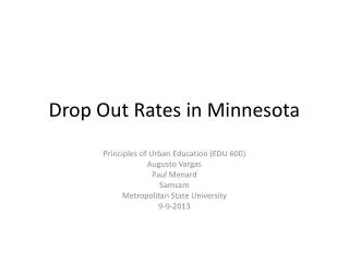 Drop Out Rates in Minnesota