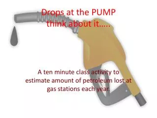 Drops at the PUMP think about it…..